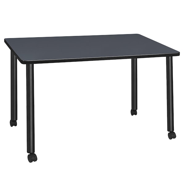 Kee 60 X 24 In. Mobile Desk - Grey Top, Black Legs